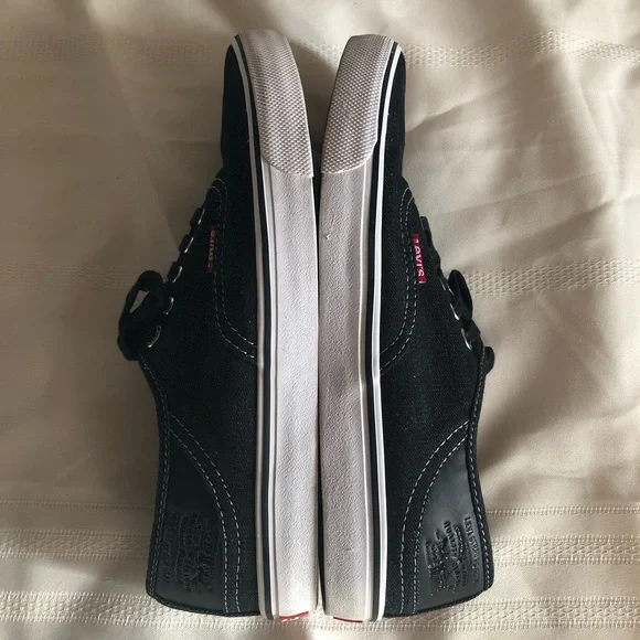 Levi's Comfort Canvas Sneakers Shoes Low Top Black Denim 51751901A Mens 9 - Picture 11 of 15